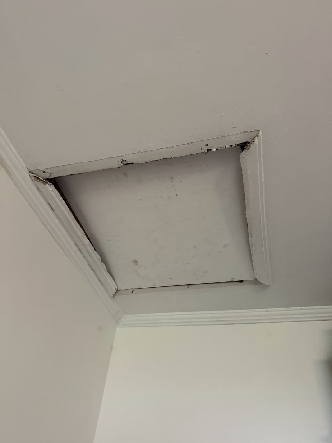 Leak found at a ceiling access hatch, Thebarton renovation