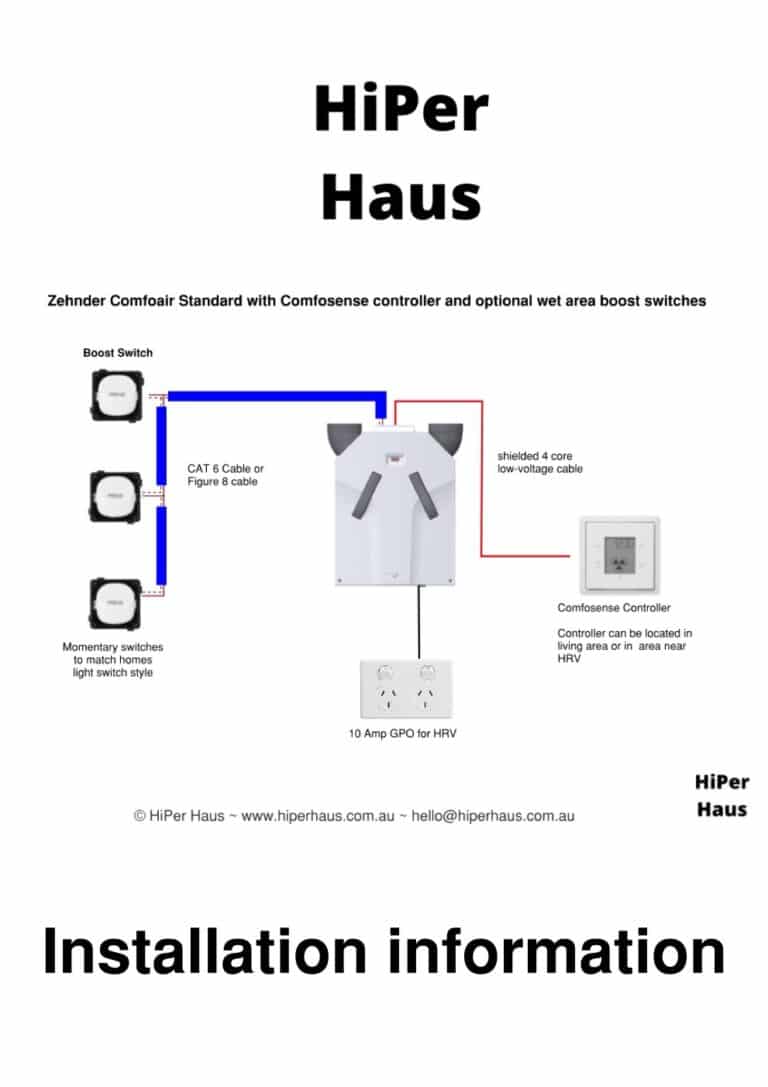 Zehnder Comfoair + Comfosense Controller and boost switches